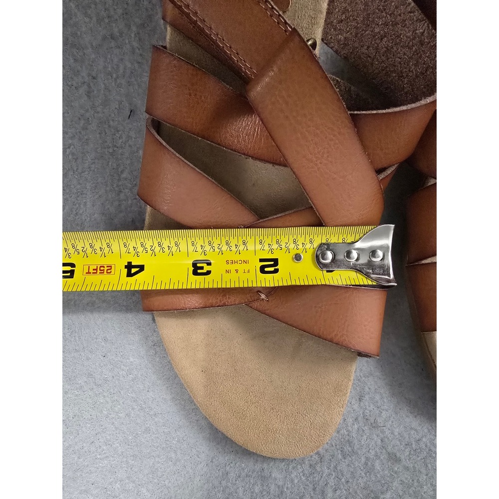 Bjorndal Mabel Brown Strappy Cork Wedge Sandals Womens 9 Hook Loop Strap - Picture 9 of 11